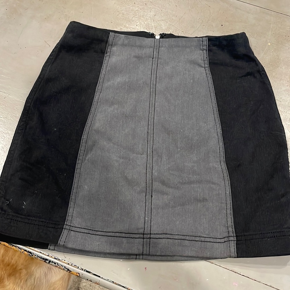 Black and grey paneled skirt